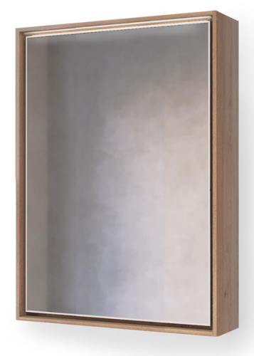 Raval Frame 60 Зеркало-шкаф Дуб трюфель с подсветкой, розеткой в Славянске-на-Кубани